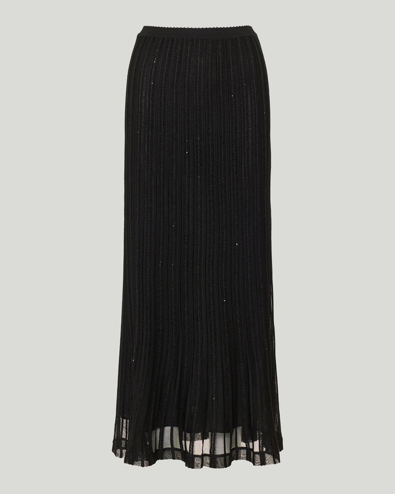 Tom Ford Sheer velvet-textured striped midi evening skirt