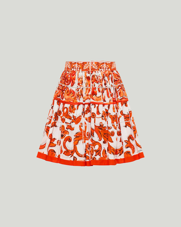 Dolce & Gabbana Majolica print poplin mini skirt