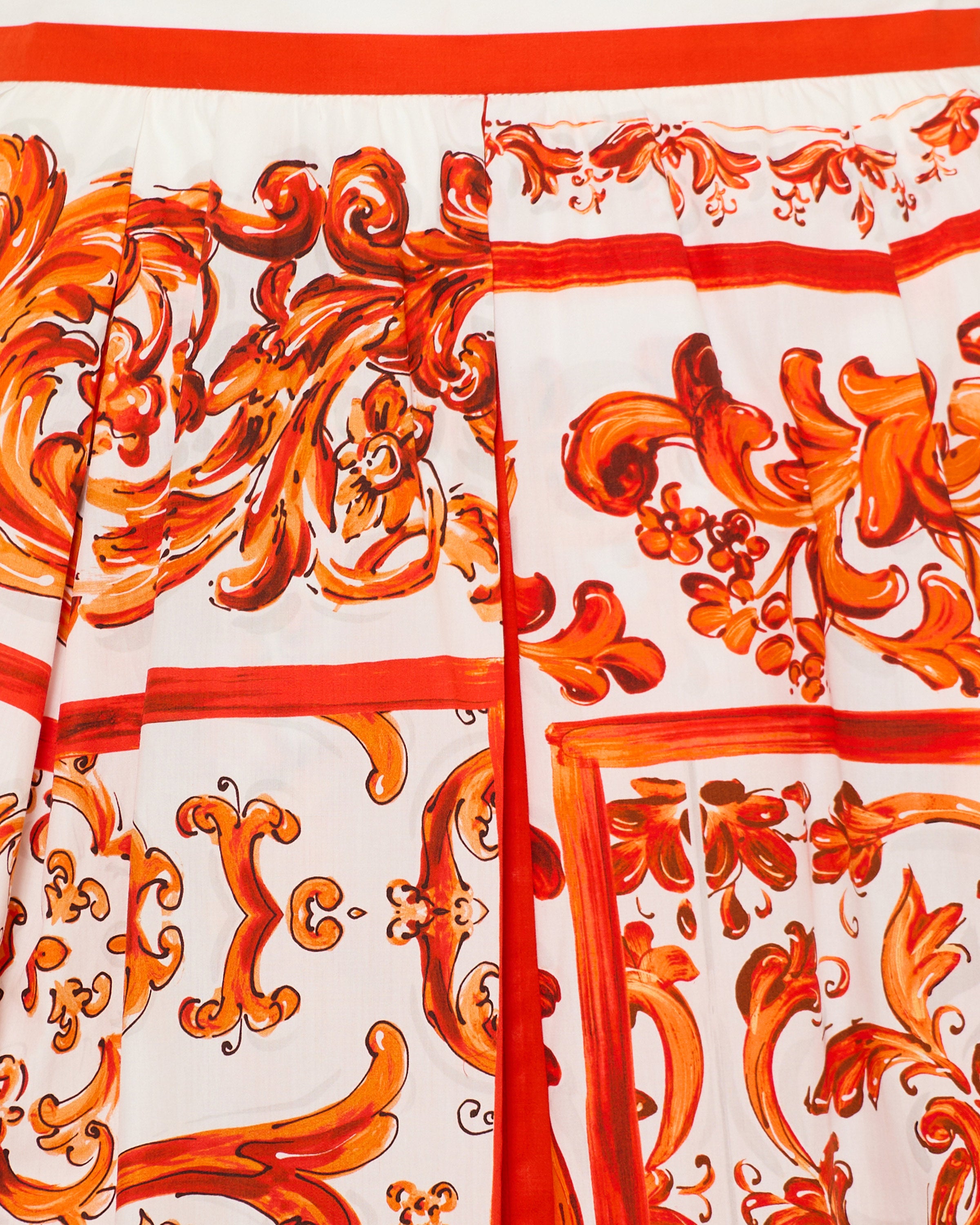 DOLCE & GABBANA Dolce & Gabbana Majolica print poplin pleated