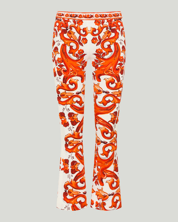 Dolce & Gabbana Majolica print silk trousers