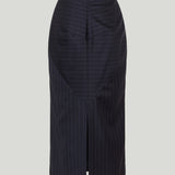 Givenchy Midi Striped Wool Skirt