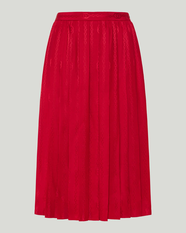 Gucci Interlocking G chain silk jacquard midi skirt