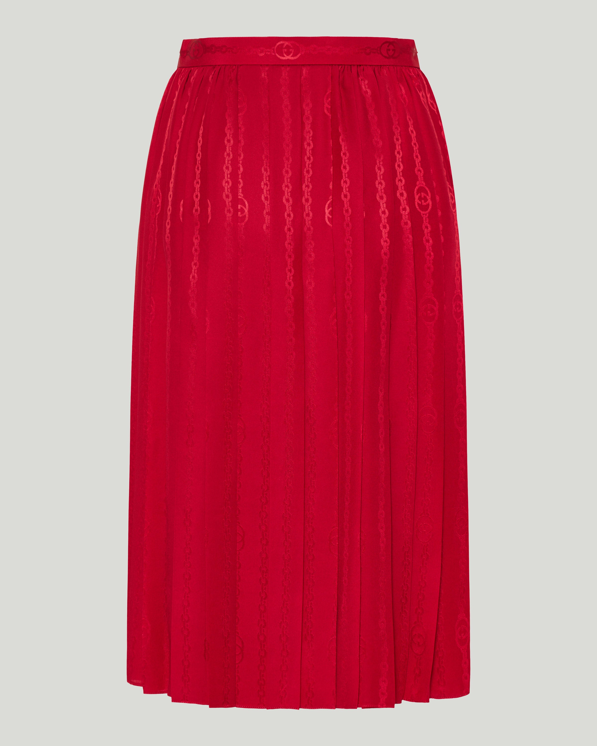 Gucci Interlocking G chain silk jacquard midi skirt – Luisa World
