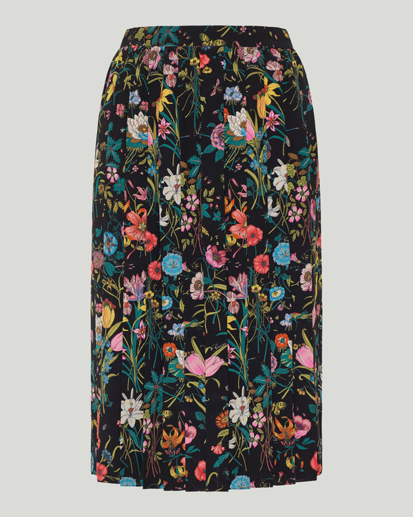Gucci Printed silk midi skirt