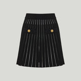 Balmain Button-embellished knitted mini skirt