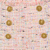 Balmain Frayed tweed button shorts