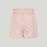 Balmain Frayed tweed button shorts