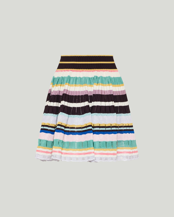 Alaïa Striped knitted crinoline mini skirt