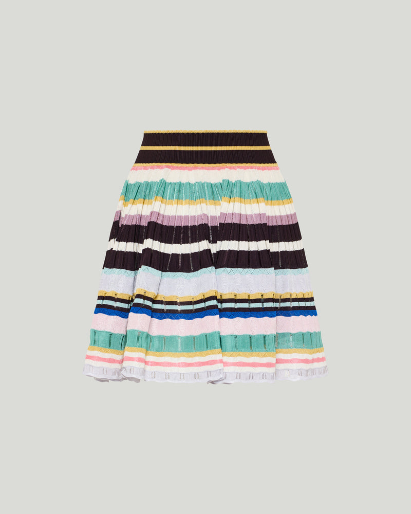 Alaïa Striped knitted crinoline mini skirt