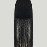 Alaïa Ribbed fringed jersey midi skirt