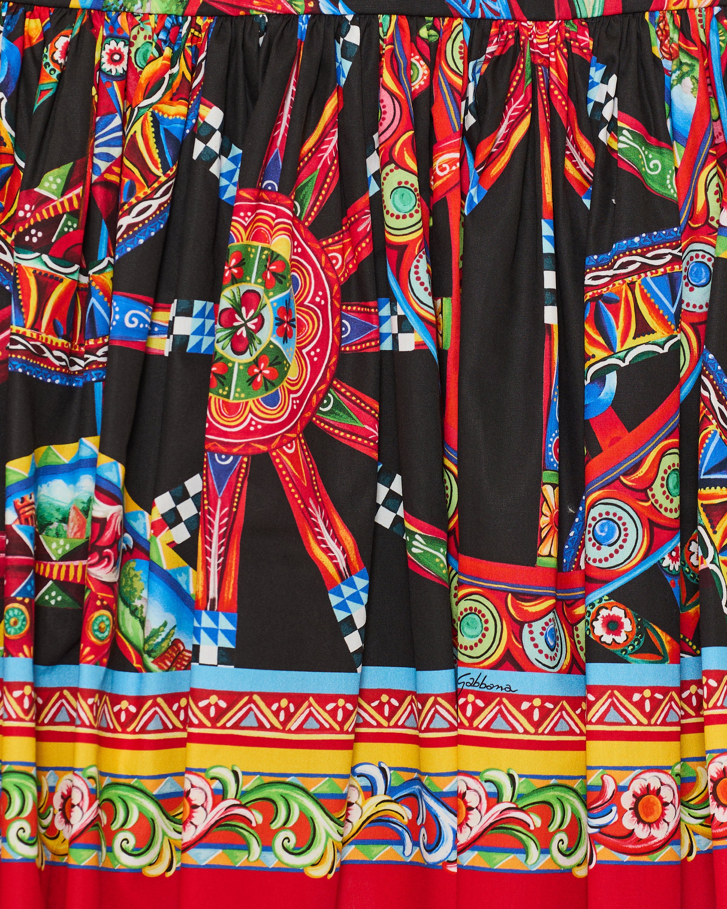 DOLCE & GABBANA Dolce & Gabbana Carretto-Print pleated mini skirt