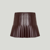 McQueen Pleated leather mini skirt
