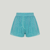 Oséree Lumière metallic lurex shorts