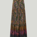 Etro Printed ruffled silk maxi skirt