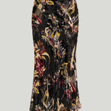 Etro Flora silk-blend velvet midi skirt