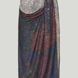 Maison Margiela Printed paillettes draped maxi skirt