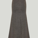 Etro Metallic-check wool trumpet midi skirt