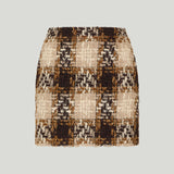 Saint Laurent Checked wool tweed mini skirt