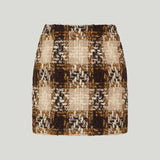 Saint Laurent Checked wool tweed mini skirt