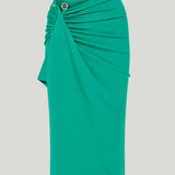 Christopher Esber Droplet crystal-clasp cascade midi skirt