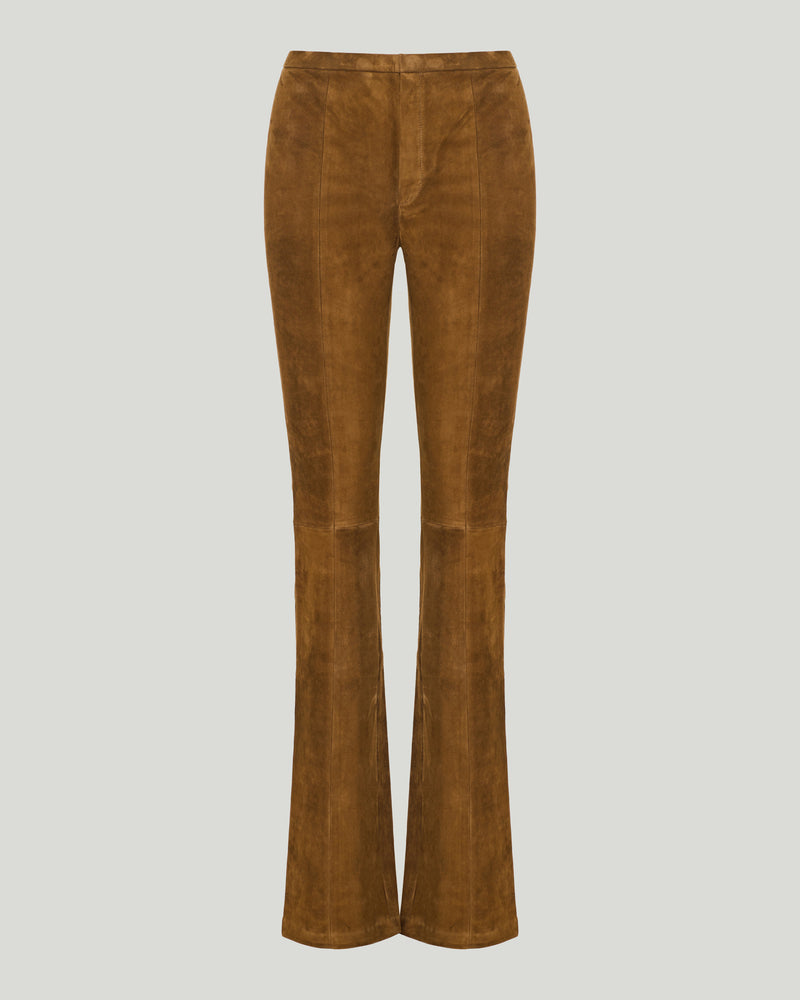 Stouls Suede flared-hem trousers
