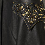 Versace studded leather skirt