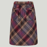 Rabanne plaid wool midi skirt