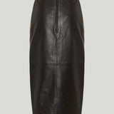 Balmain Draped lambskin midi skirt