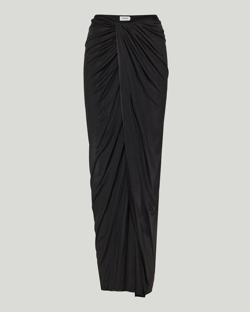 Balmain draped side-slit skirt