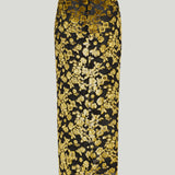 Balmain Gathered devoré velvet maxi skirt.