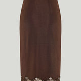 Balmain lace-detailed midi skirt