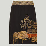 Dries Van Noten Embroidered cotton pencil skirt