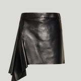 Givenchy Asymmetric draped leather skirt