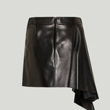 Givenchy Asymmetric draped leather skirt