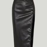 Gucci Leather zipped midi skirt