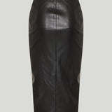 Gucci Leather zipped midi skirt