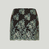 Lace Mini Skirt with Scalloped Hem