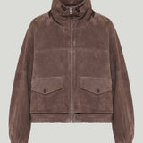 Loewe Anagram embroidered suede jacket