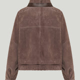 Loewe Anagram embroidered suede jacket