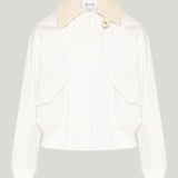 Bottega Veneta Intrecciato leather-trimmed cotton jacket