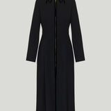 Valentino Garavani velvet-trim long coat dress