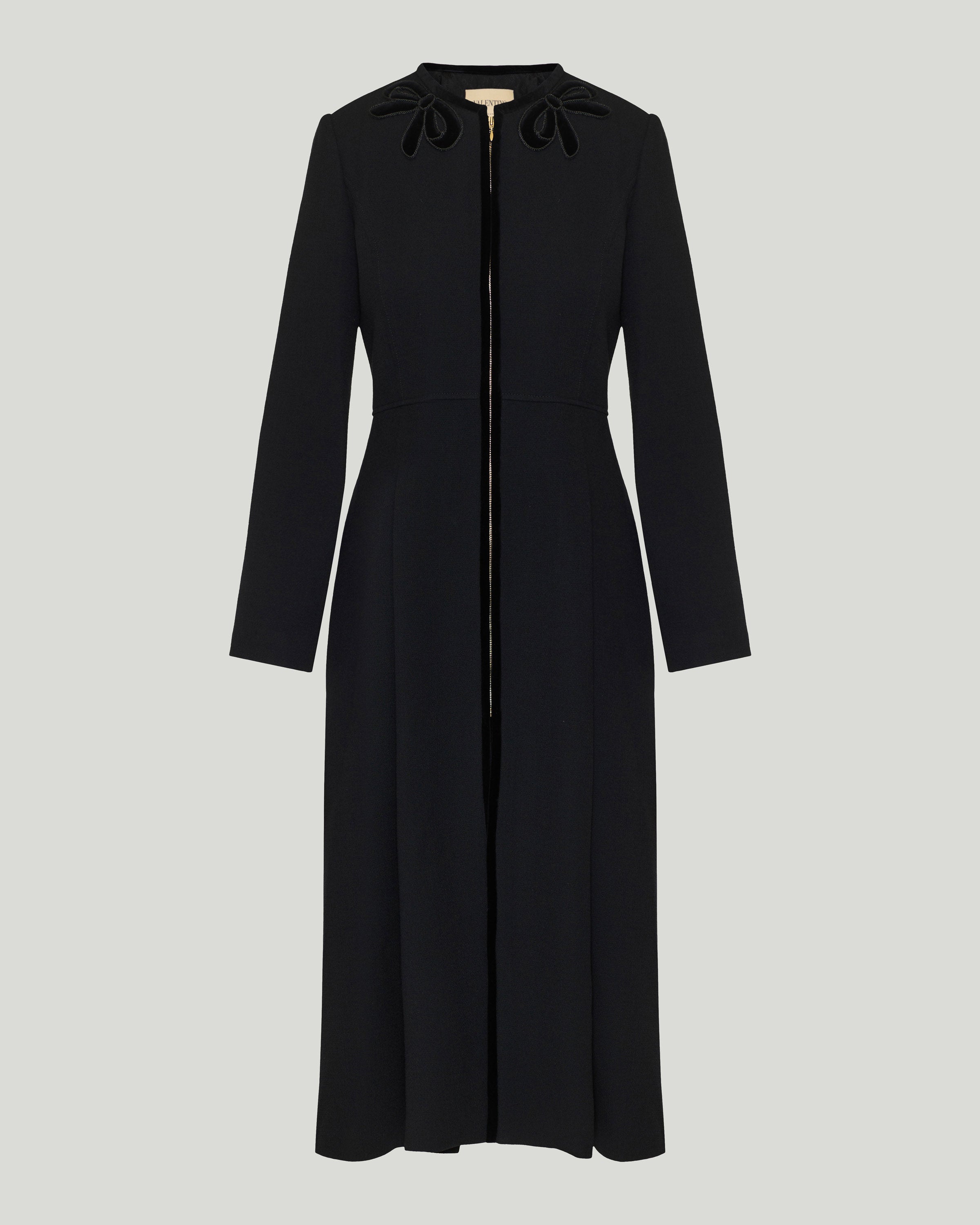 Valentino Garavani Velvet-trim long coat dress – Luisa World
