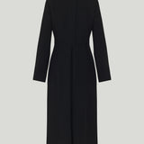 Valentino Garavani velvet-trim long coat dress