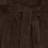 Nour Hammour Winona Belted suede wrap coat