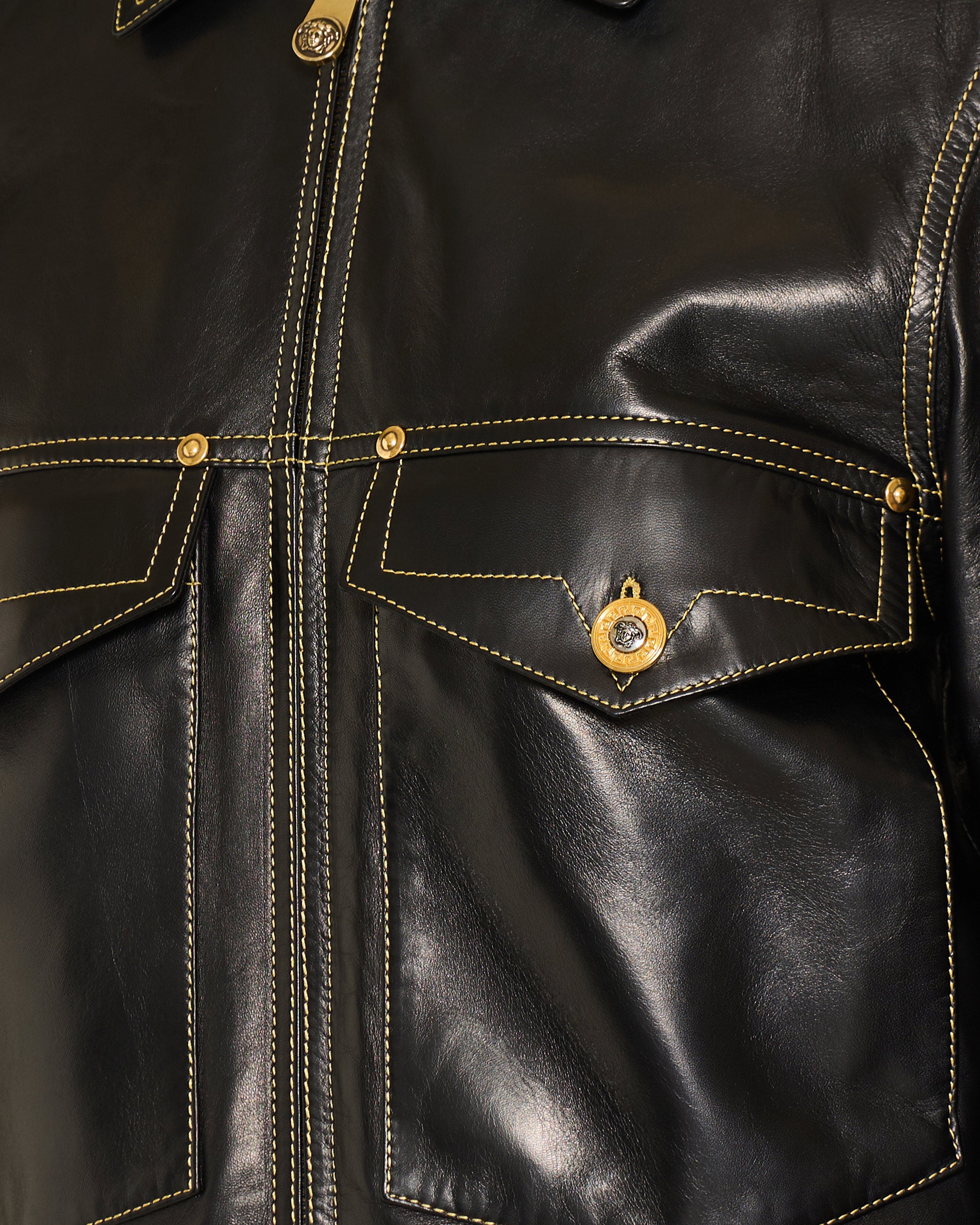 Versace Leather blouson jacket – Luisa World