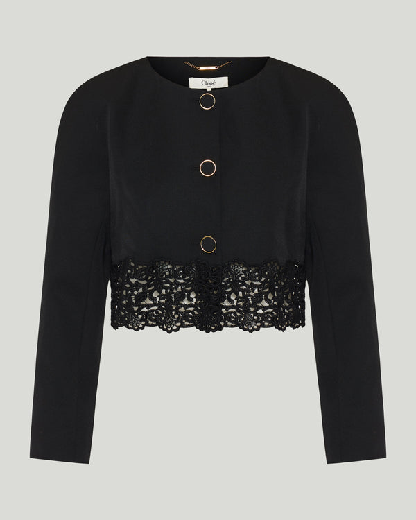 Chloé Lace embroidered wool blazer