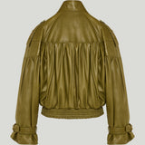 Chloé High-neck cropped leather jacket