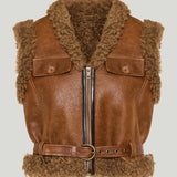 Chloé shearling-trimmed leather jacket