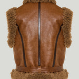Chloé shearling-trimmed leather jacket