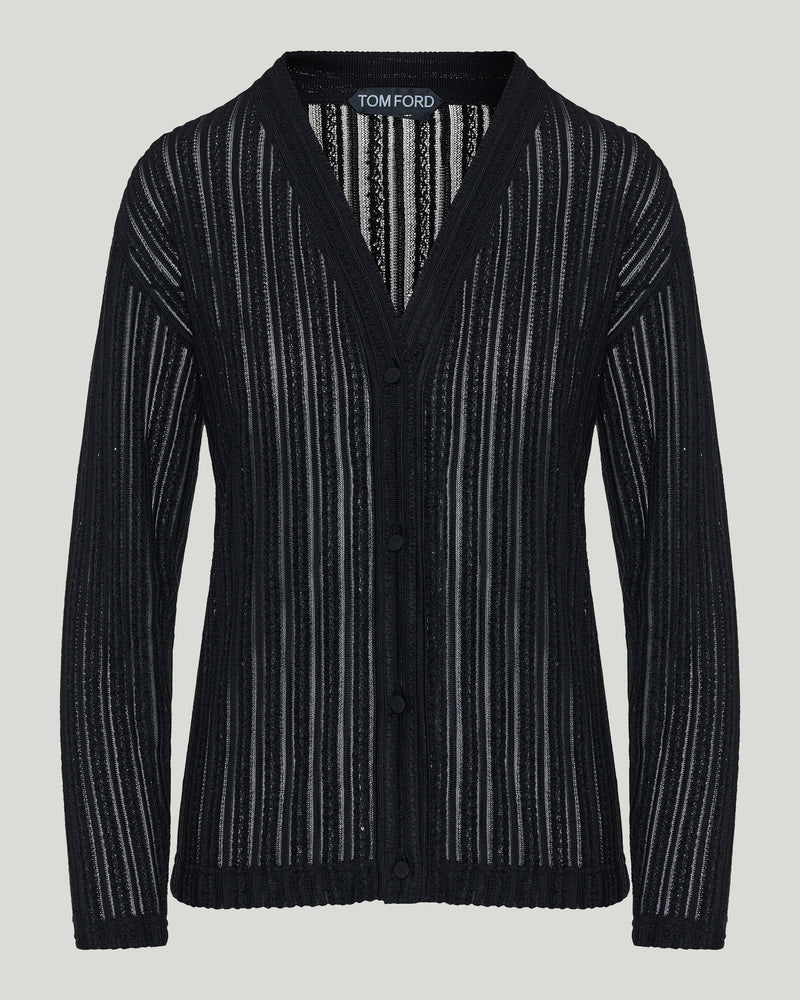 Tom Ford Micro-sequin sheer velvet cardigan
